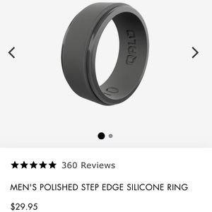 NWT Men’s Qalo Polished Step Edge Silicone Ring 8